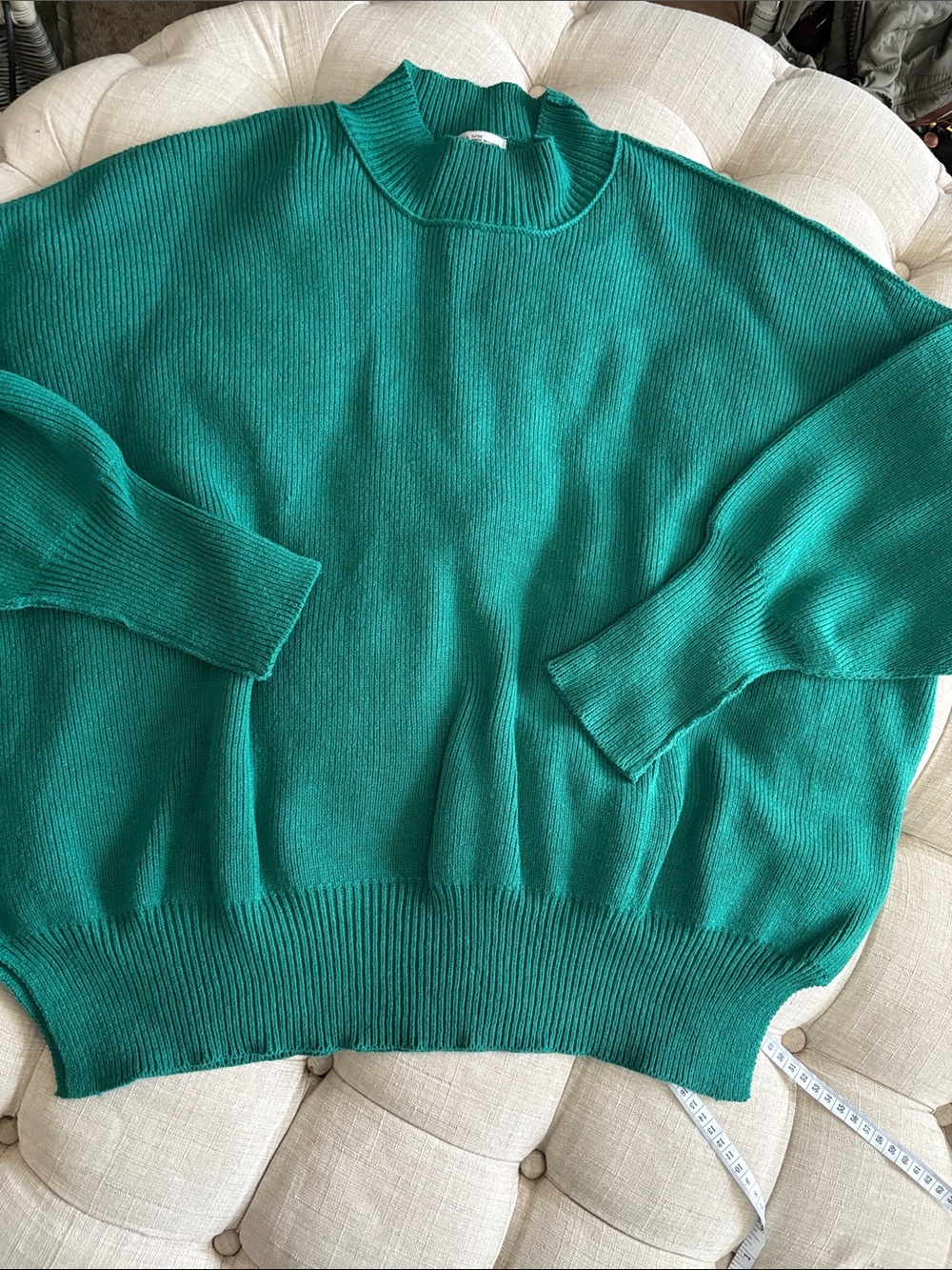 Zenana Outfitters Teal Green Mock Neck Sweater